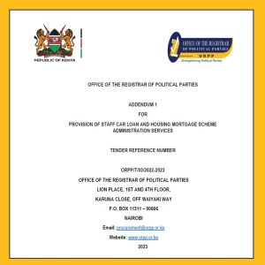 PROVISION OF STAFF CAR LOAN AND HOUSING MORTGAGE SCHEME ADMINISTRATION SERVICES TENDER