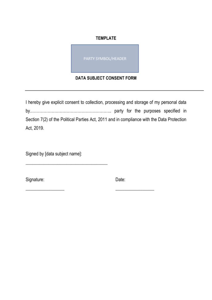 Data subject consent form