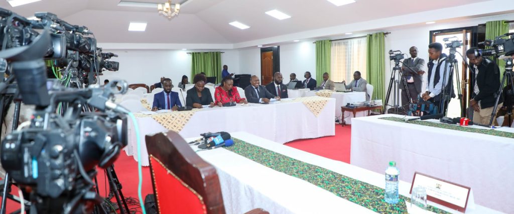 ORPP officials presenting its memoranda to the National Dialogue Committee at the Bomas of Kenya