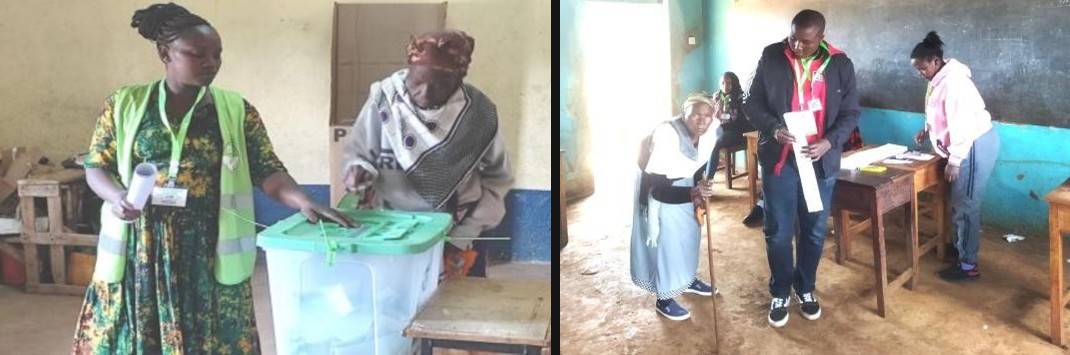 Some of the voters being guided on procedure of voting Pokot West constituencies and Nyaki West ward of Imenti North, Meru County