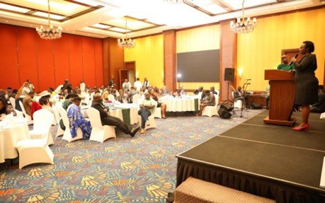 The Registrar Ann Nderitu, CBS makes her address at the 20th anniversary of Centre for Multiparty Democracy Kenya in Nairobi