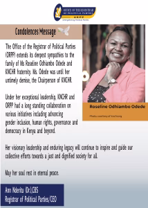 Condolence message